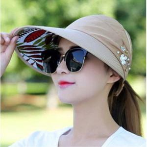 돌돌이모자 베이지 비즈썬바이저 여름모자 여행모자