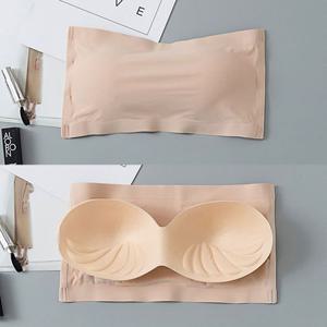 오프숄더 브라탑 심리스 패드탈부착 어깨끈없는브라