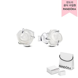[판도라(주얼리)][백화점 보증서 제공]화이트 로즈 인 블룸 스터드 이어링_293209C01