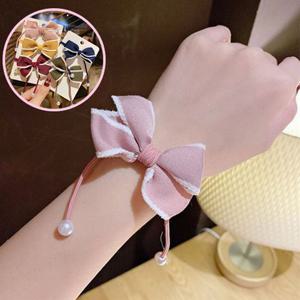 여자 리본 고무줄 헤어 밴드 예쁜 머리 끈 5개 set