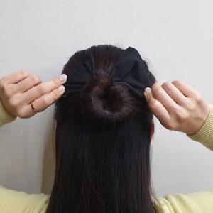 와이어 올림머리 헤어밴드 당고머리끈 블랙