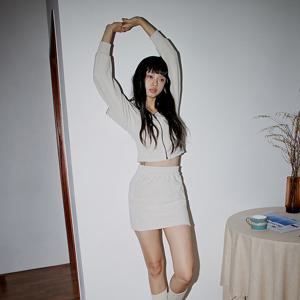 RIBBED BLOCK TERRY POCKET MINI SKIRT_T326BT706(SB)