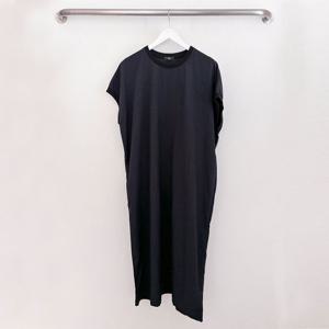 샵앤) 국산 캡소매 H라인 여성 롱원피스 ARA-WDR-3193-블랙