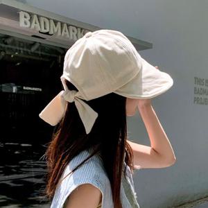 뒷리본 포인트 코튼 여성모자 버킷햇 여름가을 데일리