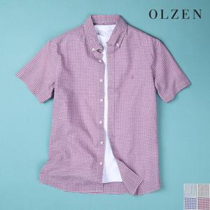 [올젠] 컴포트핏 시원한 썸머 체크셔츠 (ZPC2WC1801)