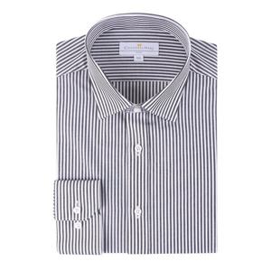 [카운테스마라(셔츠)]블랙 런던스트라이프 슬림핏 긴팔CDH1P51010K0