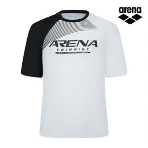 [아레나공식] 남성 임팩트 레저 숏슬리브 래쉬가드 A4BM1RR01WHT