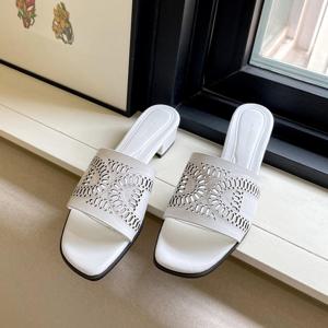 샵앤) 펀칭 소가죽 레더 여성 슬라이드 샌들 GR-WSE-3327-화이트