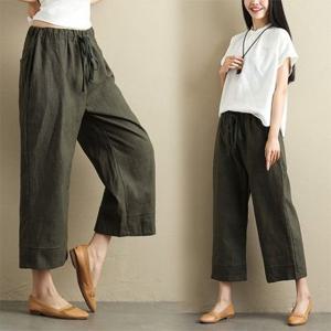 KAA 여자린넨통8부바지린넨바지 8879 통8부바지