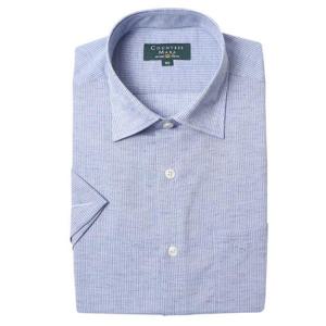 [카운테스마라(셔츠)]울혼방 스트라이프 일반핏 반소매 CDCW2C2216B0-GN