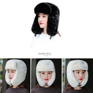 여성 퍼 귀달이모자 밍크 트루퍼햇 귀도리 방한 용품