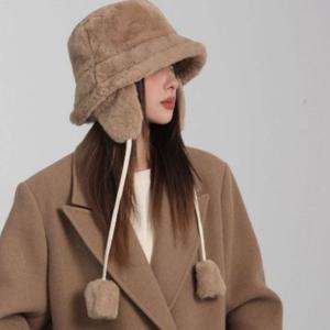 여성 겨울 페이크퍼 귀달이 털모자 귀도리 탈부착지퍼