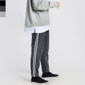남성 두줄 바지 기모 트레이닝 팬츠 데일리 패션 웨어