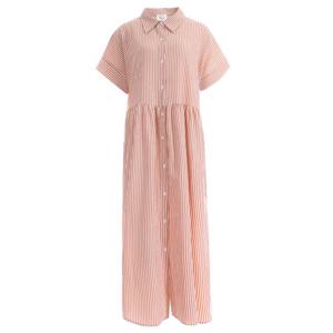 샵앤) 빅사이즈 카라 스트라이프 롱원피스RC-WDR-1500-인디핑크