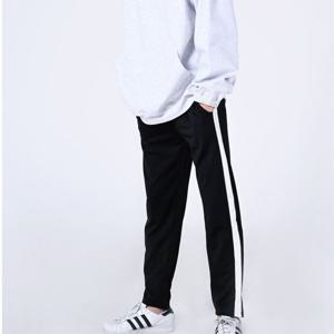 남성 활동복 줄무늬 패션 일자 바지 트레이닝 팬츠