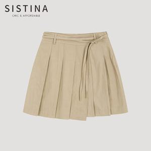 [SISTINA] 인기 벨티드 플리츠 미니 스커트_AWWSKO21020_BE