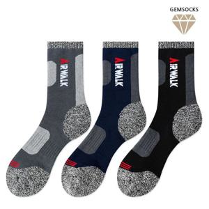 에어워크 남성 면기모 등산 중목 양말 1족