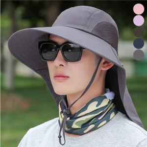 남자 여름 자외선 차단 낚시 모자 넓은 챙 벙거지모자