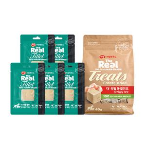 [하림펫푸드] 더리얼필렛 닭가슴살 30gx5+동결건조 닭가슴살트릿