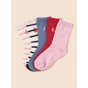 [30%OFF][빈폴키즈]골지 포인트 양말 5족 세트 라이트 핑크(BI47KTU01Y)