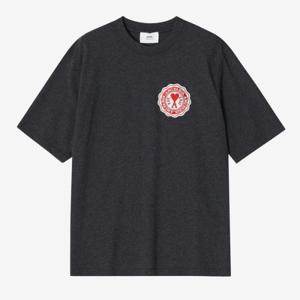 [아미]아미 패치 로고 반팔 티셔츠 앤트러사이트 UTS011-717-020