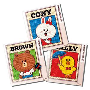 라인프렌즈 보석십자수 스티커 빈티지 브라운앤프렌즈 BST3-403