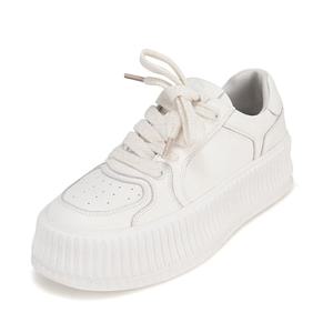 [바바라(슈즈)]바바라 양가죽 몰드창 배색 데일리 스니커즈 BBF608_WT