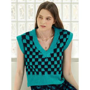 [레코브](레코브) 사각 배색 브이넥 니트 베스트(LK31BYKV905X)