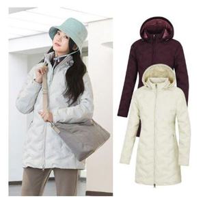 [콜핑]LD18 여성 겨울 중기장 튜브 구스다운 자켓  KUJ6836W