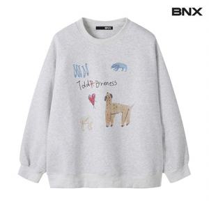 [BNX]프린팅 박스핏 맨투맨 (BW3TS010L0)