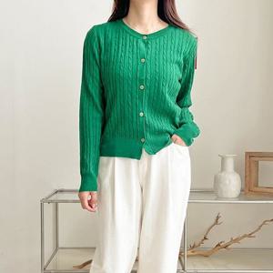 샵앤) 여성 라운드 꽈배기 니트 가디건 21DS-WCD-3781-블랙