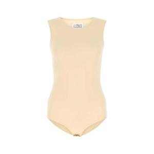 메종 마르지엘라 여성 아이보리 Stretch 비스코스 바디수트 SI0NA0001S23976 118