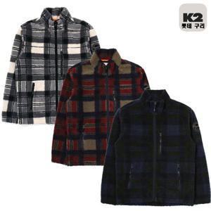 [케이투 (행사)]남성 가을 간절기 비숑 체크 패턴 플리스 자켓 KMU23160GR