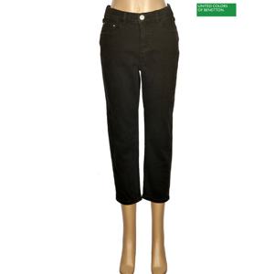 베네통 백 레터링 자수 배기 데님팬츠 BADPA6441_BB