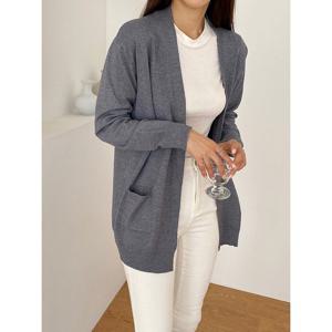 샵앤) 여성 포켓 오픈 미들 가디건 21DS-WCD-2600-블랙