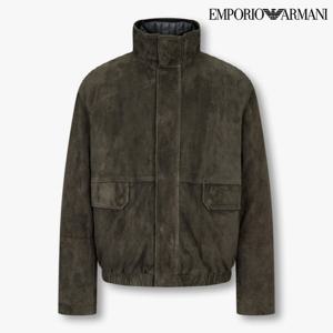 [엠포리오 아르마니]남성 하이넥 밴딩 헴 레더 자켓(A514309010)