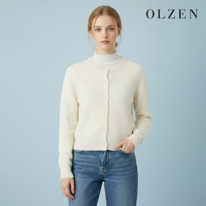 [올젠] 여성 소프트 라운드넥 니트 가디건 (ZLC4EC1105)