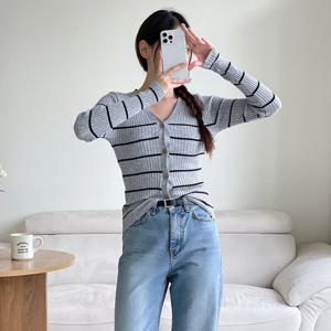 샵앤) 여성 단가라 골지 니트 가디건 21DS-WCD-3779-베이지