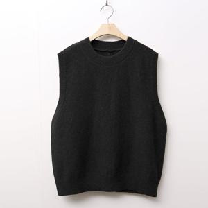 샵앤) 여성 단추 뒷트임 라운드 니트 조끼 DGB-WVS-3851-블랙