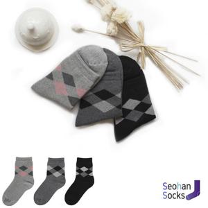 에어워크 여자 파일 테리 넥아가일 기모 양말 1족