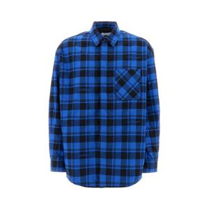 오프화이트 긴팔 셔츠 OMES003F23FAB001 4800 DARKBLUE