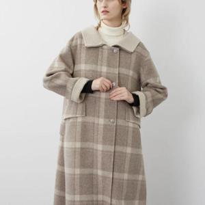 올리비아로렌 H 체크핸드메이드 후드코트 VOCEA3WA321