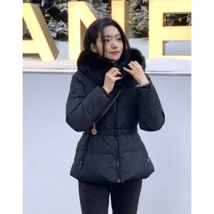 헤지스 여성 24FW 폭스 FUR 탈착 구스다운 점퍼 블랙 HSJU4D782BK