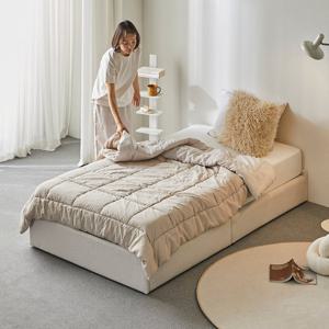 휴먼앤퍼니처 하코 패브릭 무헤드 침대 프레임 SS 유로탑 GHM268