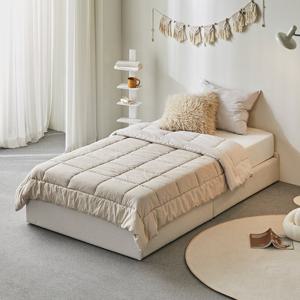 휴먼앤퍼니처 하코 패브릭 무헤드 침대 프레임 SS GHM265