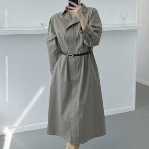 샵앤) 여성 셔링 카라넥 워싱 롱 원피스 CAT-WDR-3826-브릭