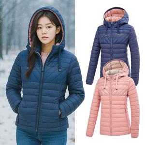 콜핑 여성 겨울 웰론 후드부착형 경량 패딩자켓