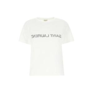 생로랑 반팔 티셔츠 665234Y37AW 9744 NATUREL NOIR