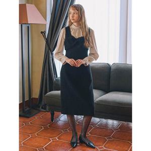 [올리브데올리브]리본 꼬임 슬리브리스 H라인 원피스(OW4WO979)