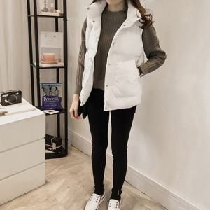 [리빌모아]여자 겨울 베이직 넥커버 패딩 조끼 DMSW-VEP-SCC952-